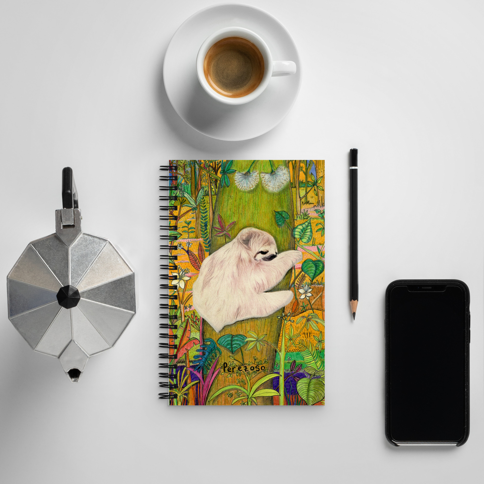 Baby Brown-throated sloth 🦥 Spiral notebook