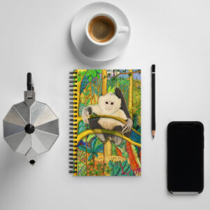 Baby Colombian white-faced capuchin - Spiral notebook