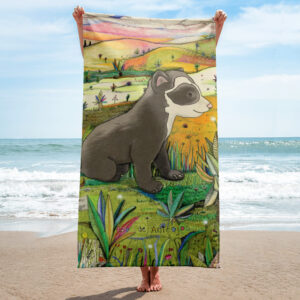 Beach Towel-Baby Spectacled Bear
