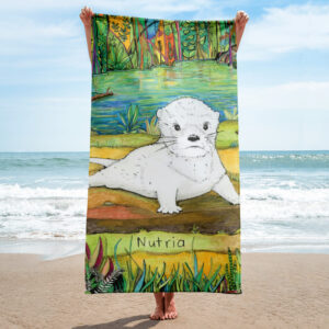 Beach Towel-Baby Neotropical Otter