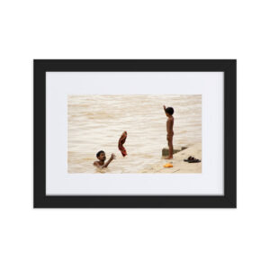 The Ganges in Varanasi- Matte Paper Framed Poster With Mat